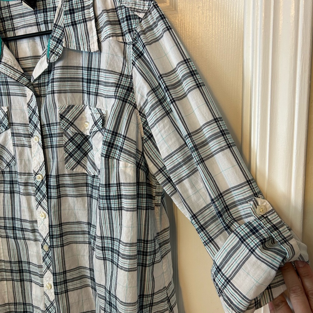 Plaid Button-Up Shirt